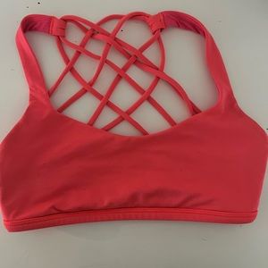 Hot pink lululemon sports bra